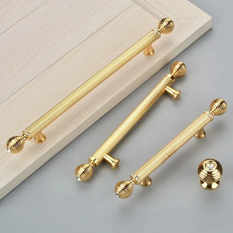 1PC Furniture Kitchen Drawer Cabinet Handle Wardrobe Shoe Cabinet Door Handle Gold Black Solid Zinc Alloy Multiple Sizes Handles