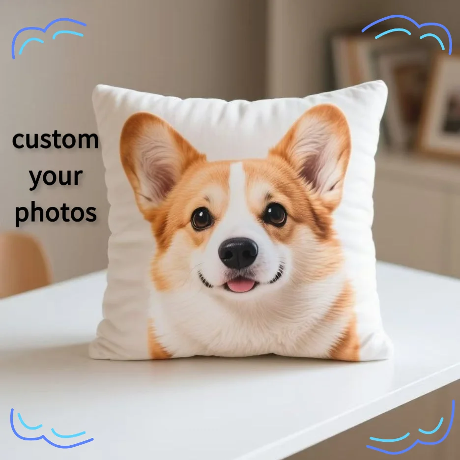 1 piece customizable pet pillowcase _ 17.72x17.72 inches _ ultra soft short plush _ machine washable _ zipper closure _ polyeste