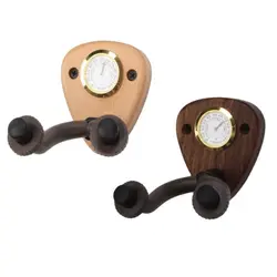 Wooden Guitar Hook Hanger with Hygrometer Display Wall Mount Guitar Stand Holder Bass Electric Guitar Ukuleles Universal Bracket