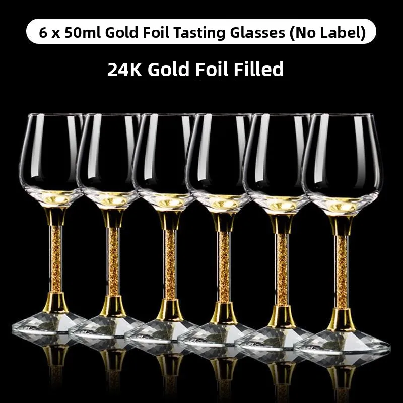 Gold Rimmed 50ml Tasting Cup High Footed White Wine Glass Standard Embossed Blind Tasting Cup Crystal Glass Whiskey Glass