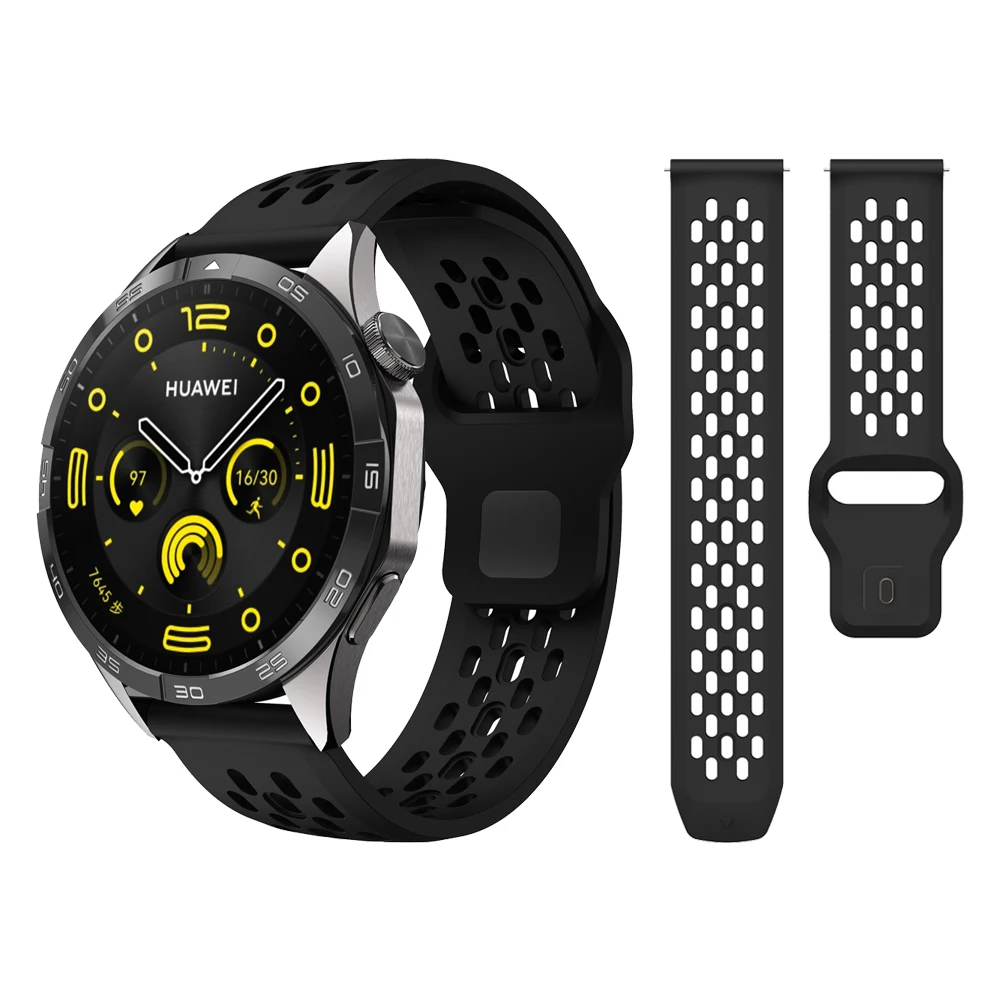 22mm Sports Breathable Silicone Strap For HUAWEI Watch GT4 GT2 GT3 SE Watch4 Pro 46mm/GT Runner/Ultimate Bracelet Watchband