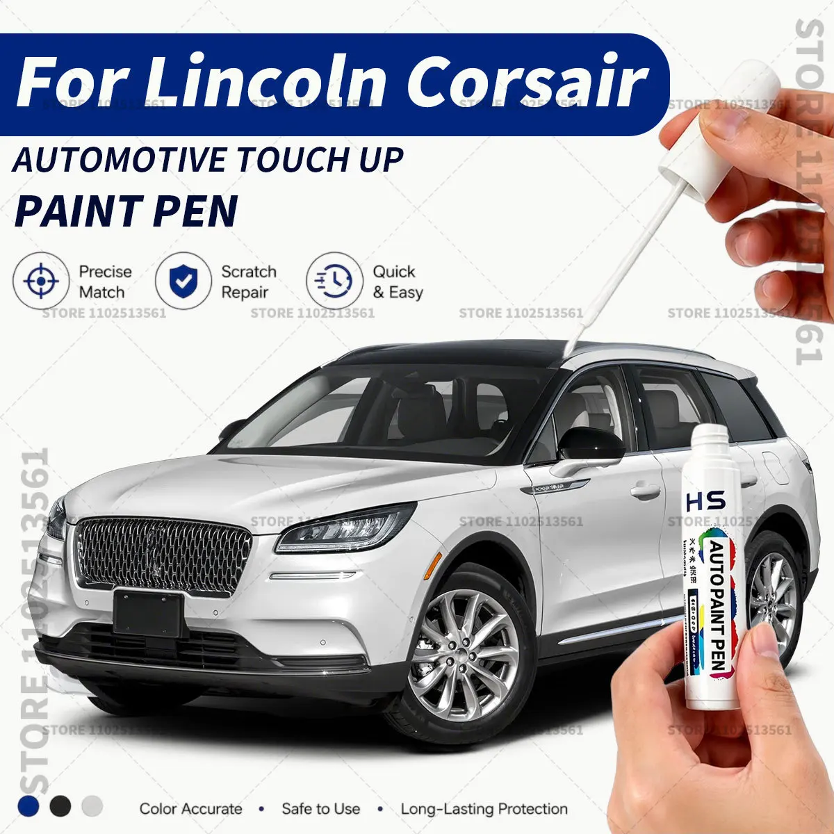 

Car Paint Repair Pen Restores Original Factory Paint Finish For Lincoln Corsair Infinite Black Asher Gray Harboar Gray Blue
