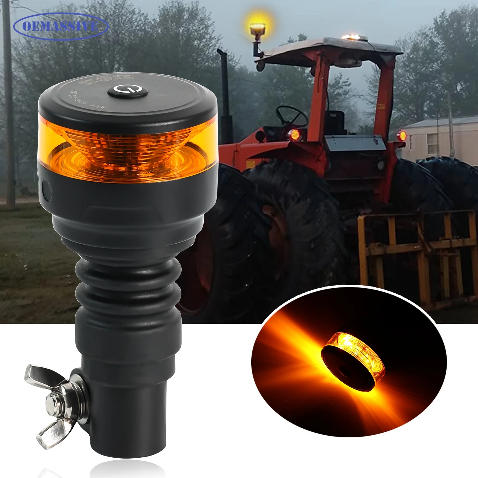 

12V/24V 7-Modes Yellow Orange Rotating Roof Beacon Strobe Lights For Car Truck SUV UTV Tractor Forklift GolfCart Trailer