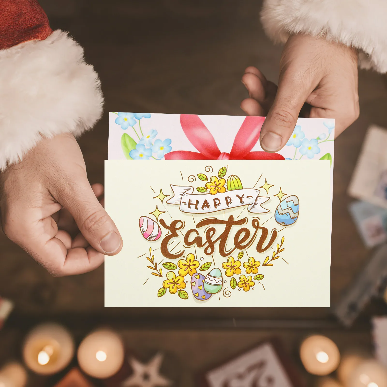 

2Sets Greeting Card Easter Style Blessing Card Fine Workmanship Easter Greeting Cards for Adults Kids Blessing Cards