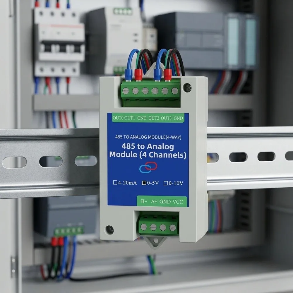Industrial Grade RS485 Analog Input Module Supporting 4-20mA 0-5V 0-10V Inputs and for rtu Communication Protocol