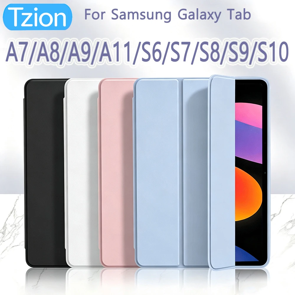 Für Samsung Galaxy Tab A7 Lite A8 A9+ A11+ 8.7 10.5 11 T220 T500 T505 X110 X210 X130 X230 Tablet-Hülle Magnetische Klapphülle mit Standfunktion