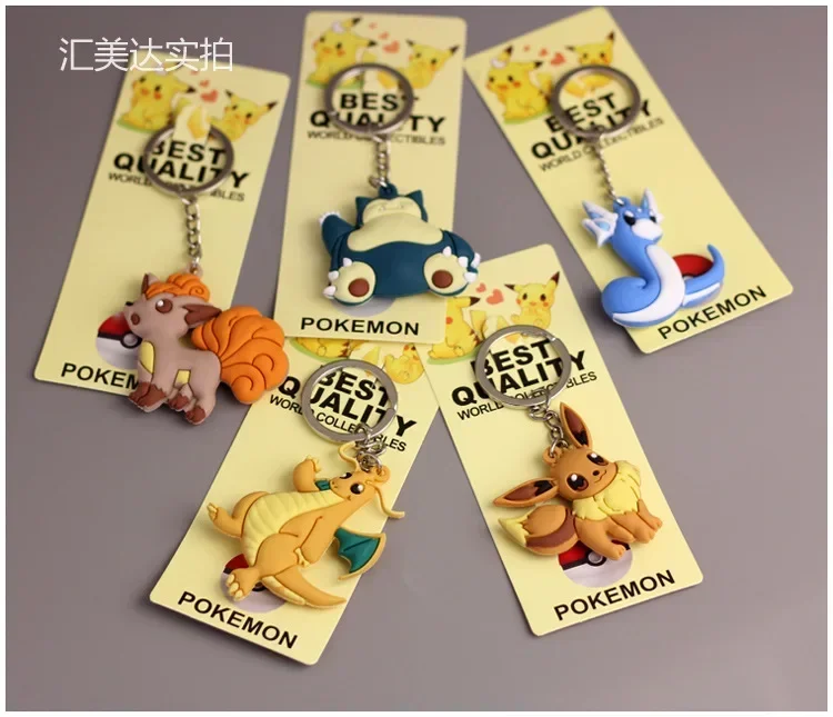 Брелок с покемоном Eevee Charizard Snorlax, аниме фигурки, подвеска, брелок, сумка, аксессуары, детские рождественские игрушки на день рождения,