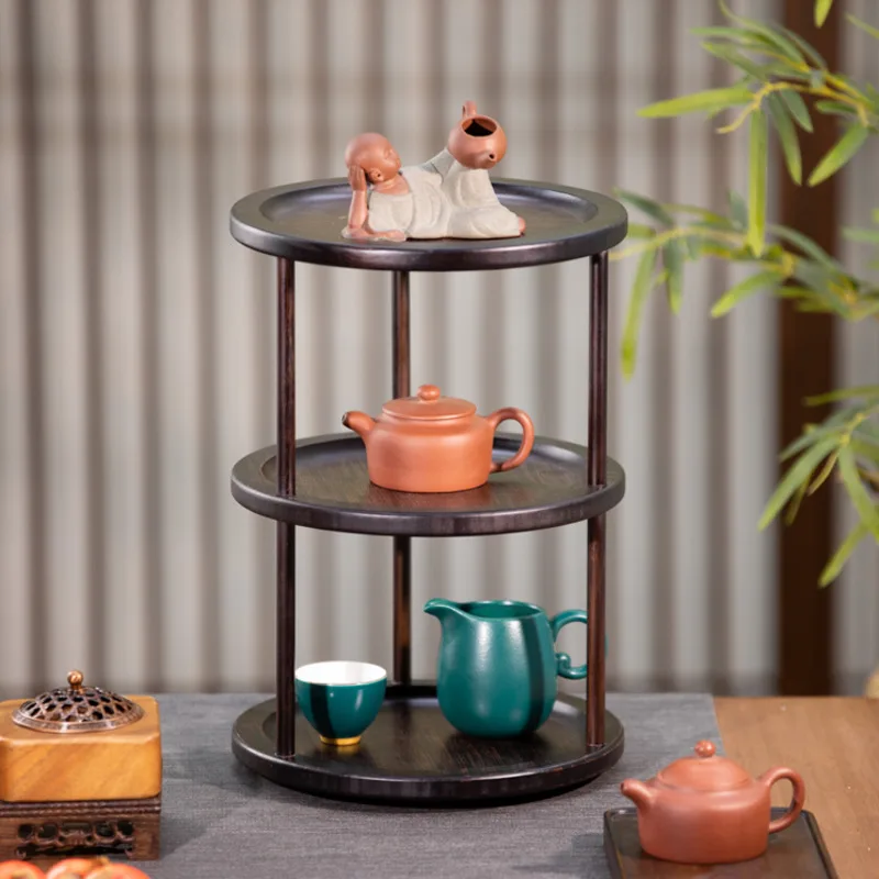 

Desktop Bo Ancient Rack Kung Fu Tea Cup Storage Zisha Teapot Display Tea Set Shelves