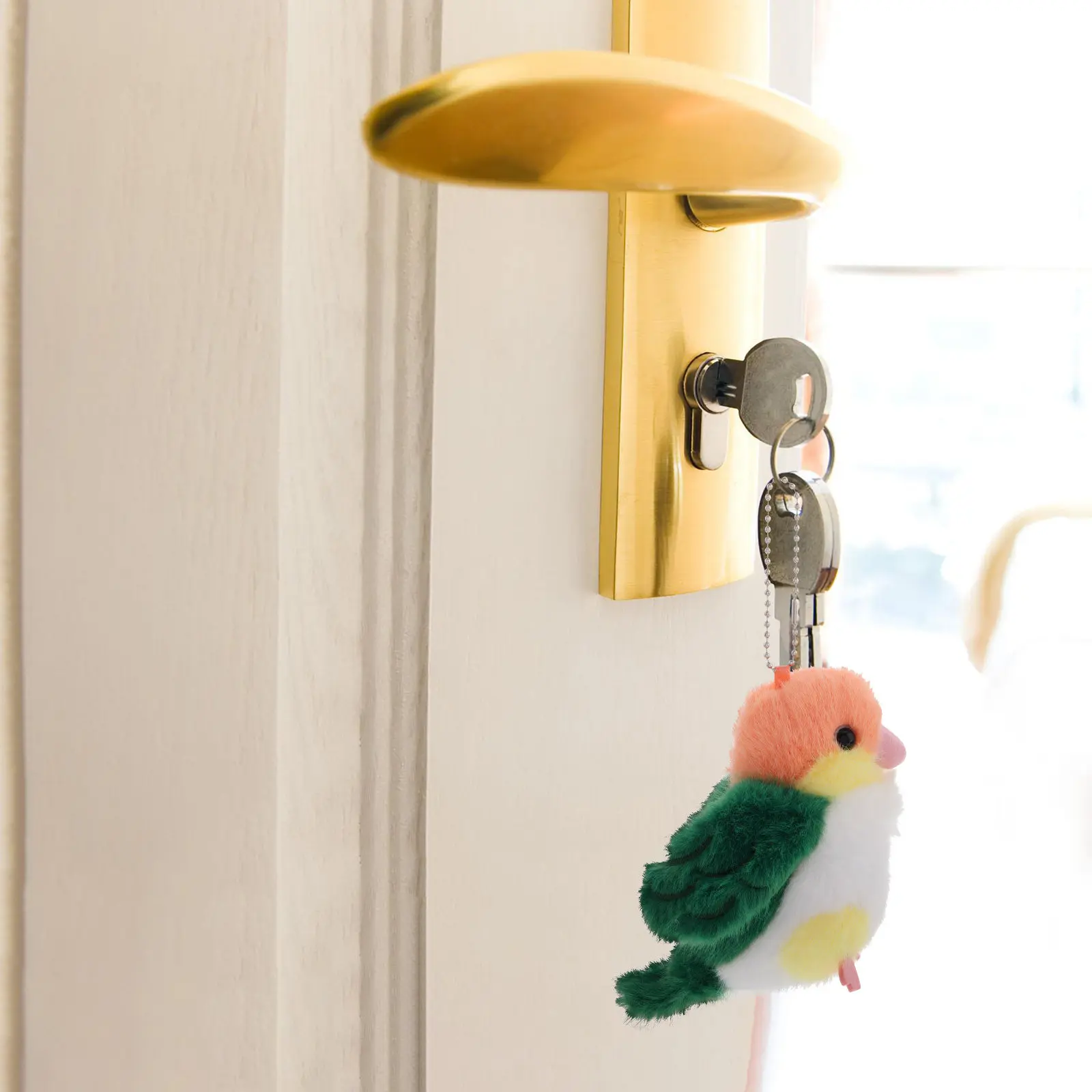 

Cute Parrot Keychain Soft Comfortable Bird Pendant for Bags Backpacks Purses Cars Handbags Lanyards Office Desk Decor