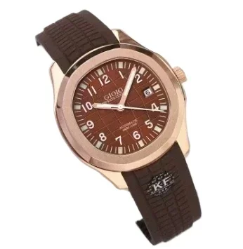 أزياء رياضية للرجال الساعات الأوتوماتيكية الميكانيكية الفولاذ المقاوم للصدأ الأسود الأزرق المطاط ارتفع الذهب الأبيض الياقوت حسب الطلب #4