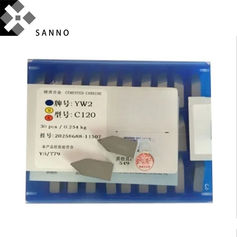 30PCS YT5 / YT15 / YT14 / YG8 / YW1 / YW2 / YG6 C120 Threading Blade CNC Carbide Welding Blade Inserts Brazed Insert