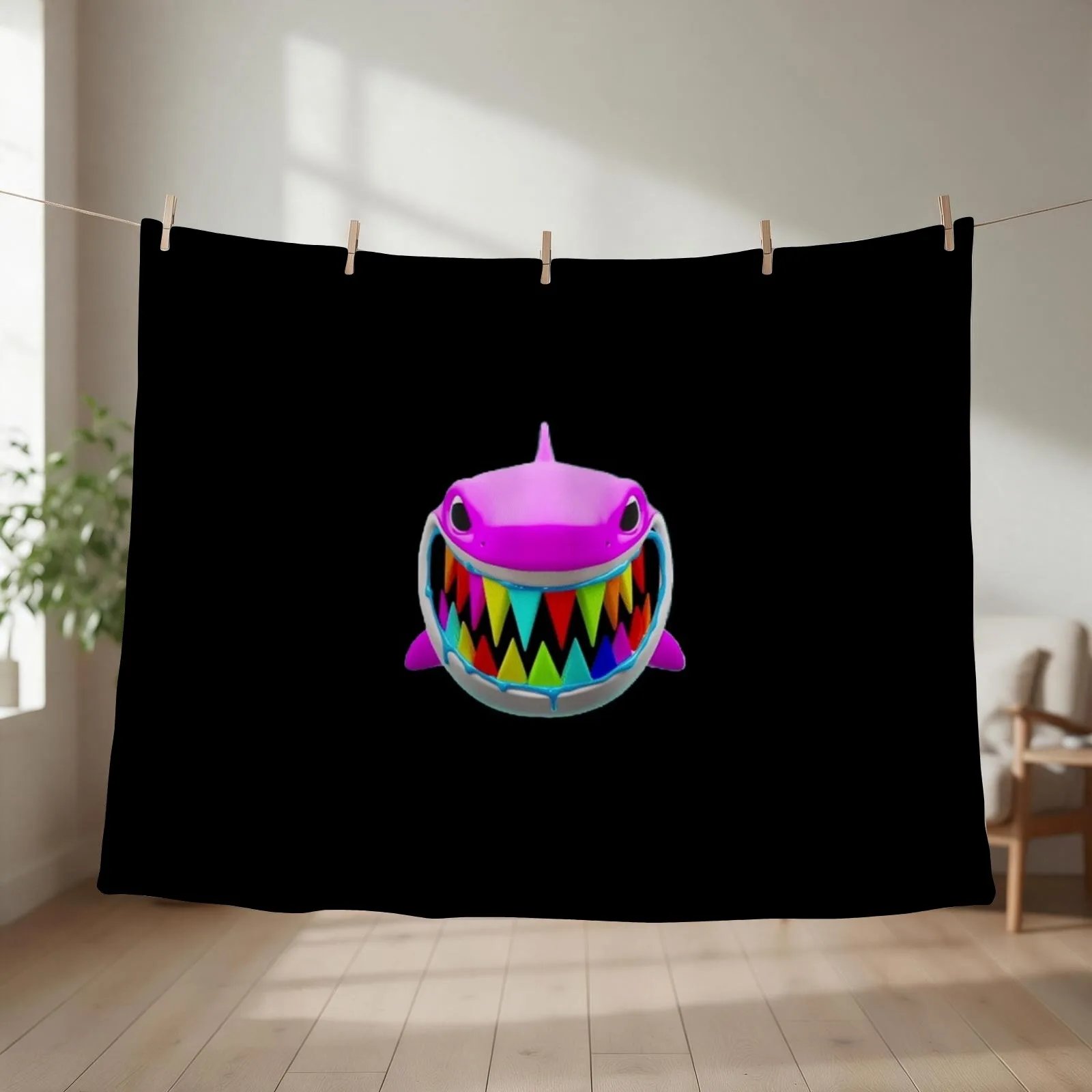 6ix9ine shark sticker gooba Stick Throw Blanket couch cozy soft plush fuzzy picnic outdoor blanket