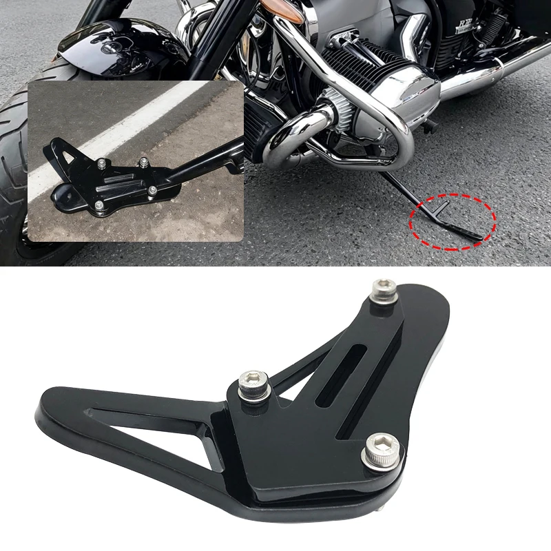Für BMW R18 R 18 Classic R-18 r18 2020-2023 Motorrad Schwarzer Seitenständer-Verlängerungsständer Vergrößerte Stützplatte