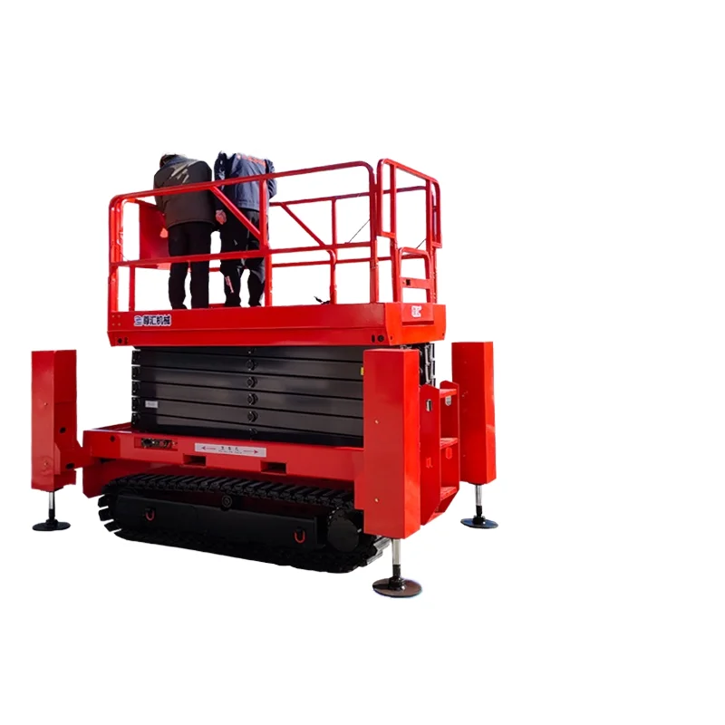 4m 6m 8m 10m 12m  self-propelled crawler scissor lift rugged terrain personal crawler scissor lift