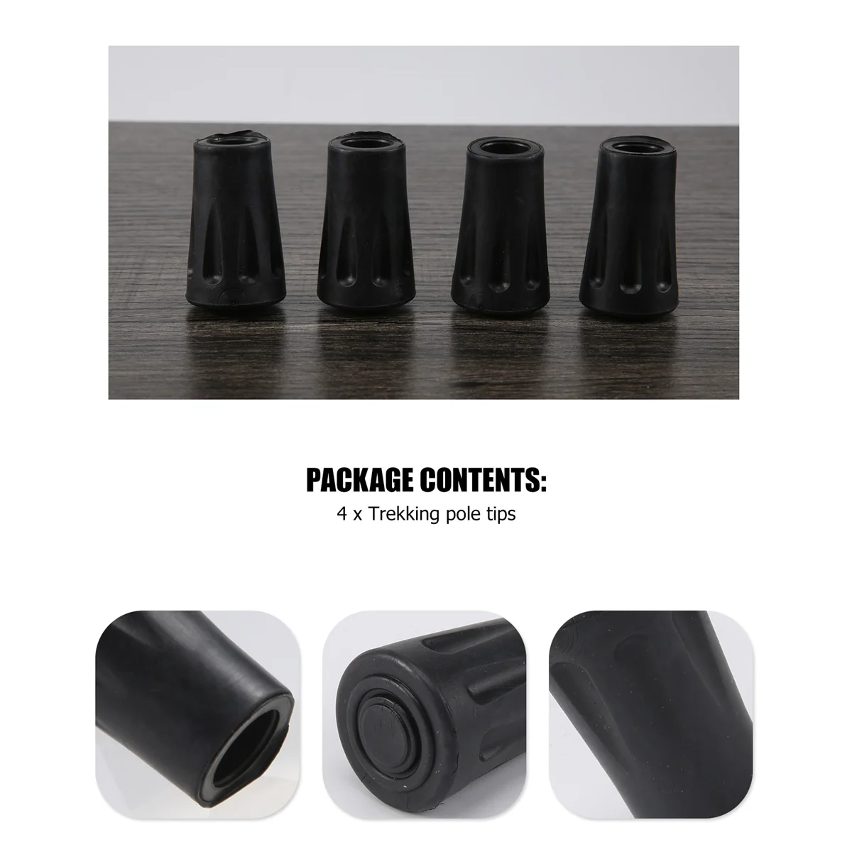 Unique! 4 pcs Replacement Rubber Tips End for Hiking Stick Walking Trekking Poles 4cm