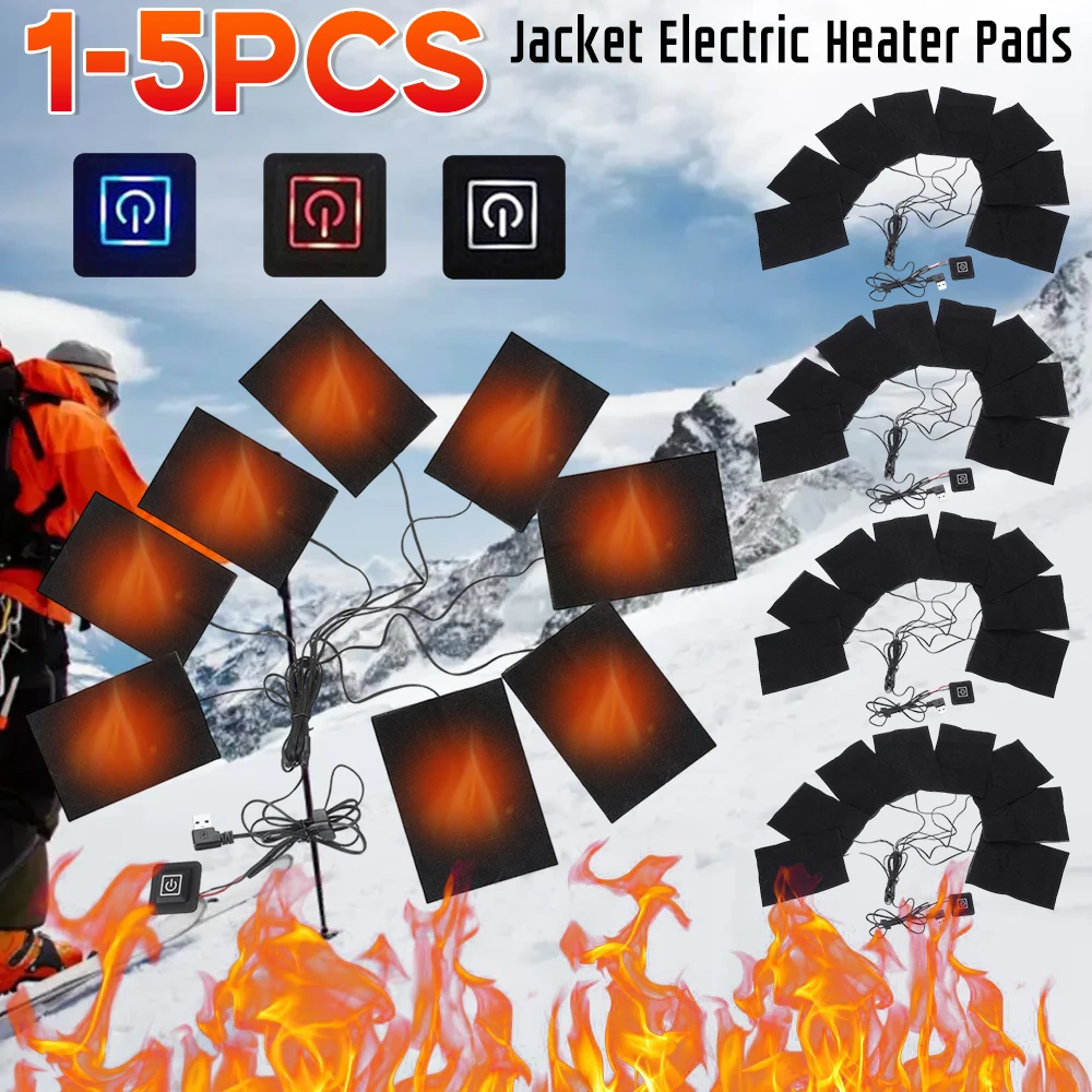 1-5 قطعة منصات سخان سترة التدفئة الكهربائية الملابس دفئا 3 مستويات التدفئة دفئا وسادة لفصل الشتاء التزلج في الهواء الطلق التخييم التنزه
