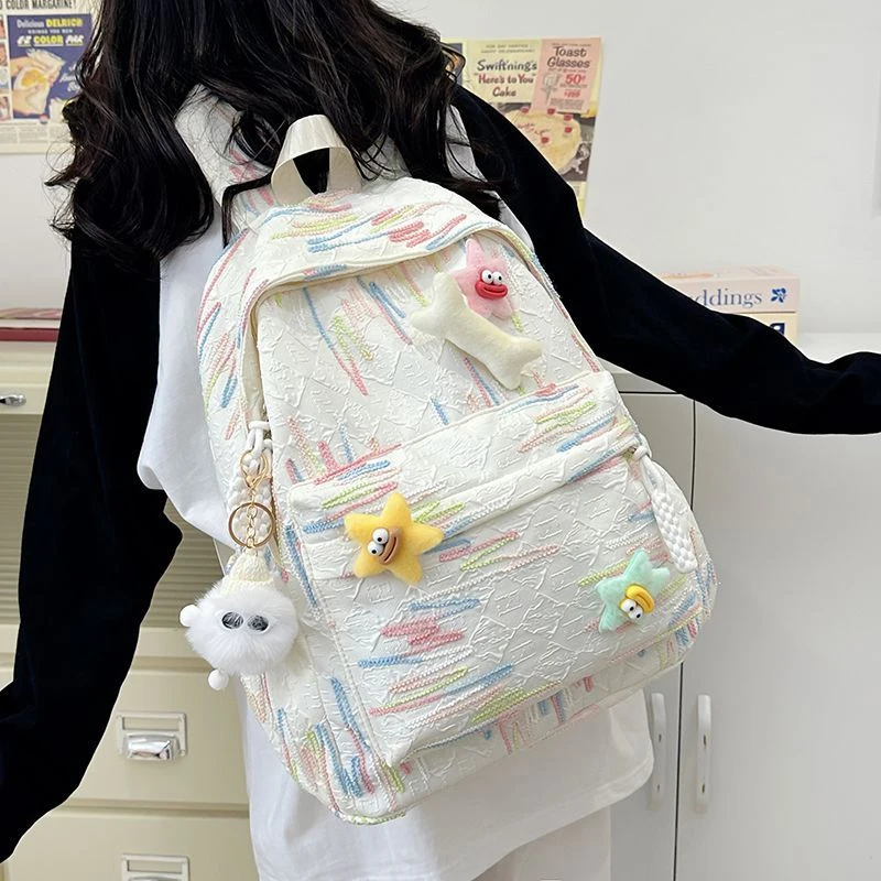 Large Capacity Women's Backpack Fashion Versatile Style Outdoors Student Schoolbag Laptop Bag