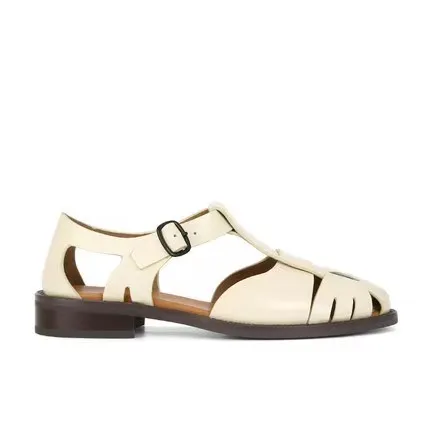 

Женские сандалии, новинка 2024, классические дышащие туфли из воловьей кожи с круглым носком, на высоком каблуке Ba Emp oes