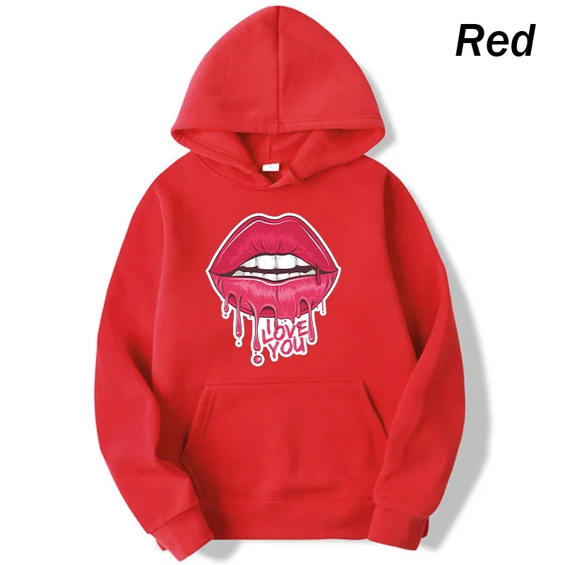 Y2K trend design lip cross hoodies for men and women in the 1990s retro pullover print hoodies hip-hop street style seasons