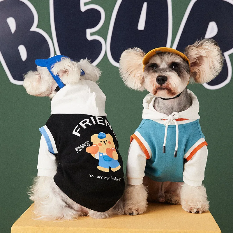 

Fake Two-Piece Dog Clothes, Teddy, Schnauzer, Bomei, Bibear, Panel Contrast, Pet Sweater, Fashion, Autumn, Winter, New