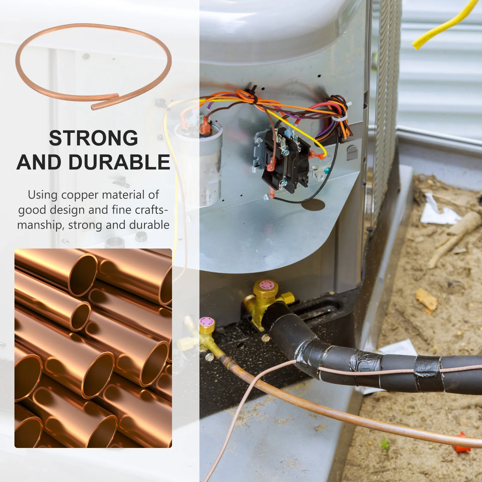 

Soft Copper Tube 1 2 Tubing Golden Sturdy Air Conditioner Freezer Refrigeration Coil Pipe Practical Round Generator