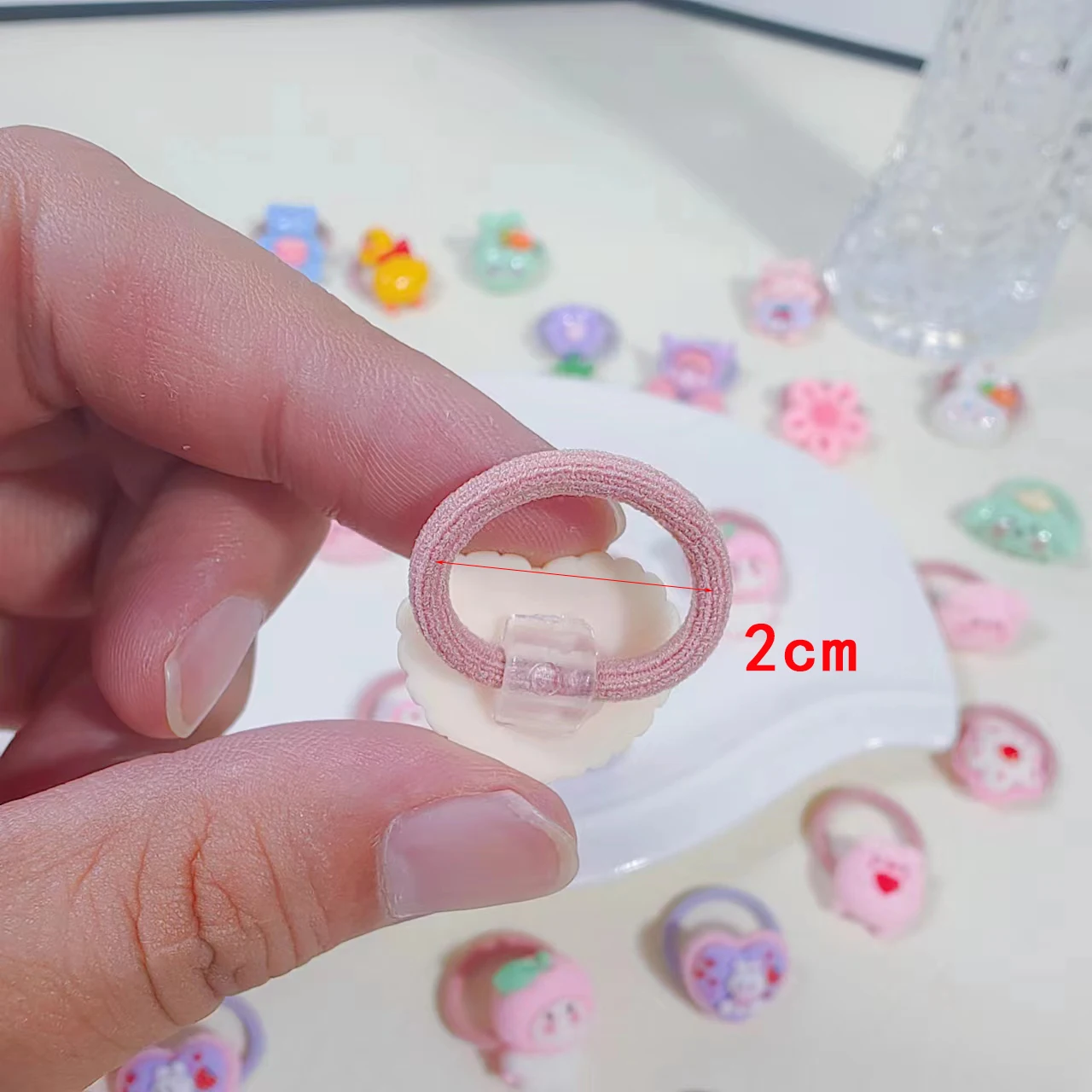 【10 Piece Set】 Children's Hair Accessories Small Size Resin Plastic Sweet And Cute Girl's Hair Ring High Elastic Rubber Band image 4