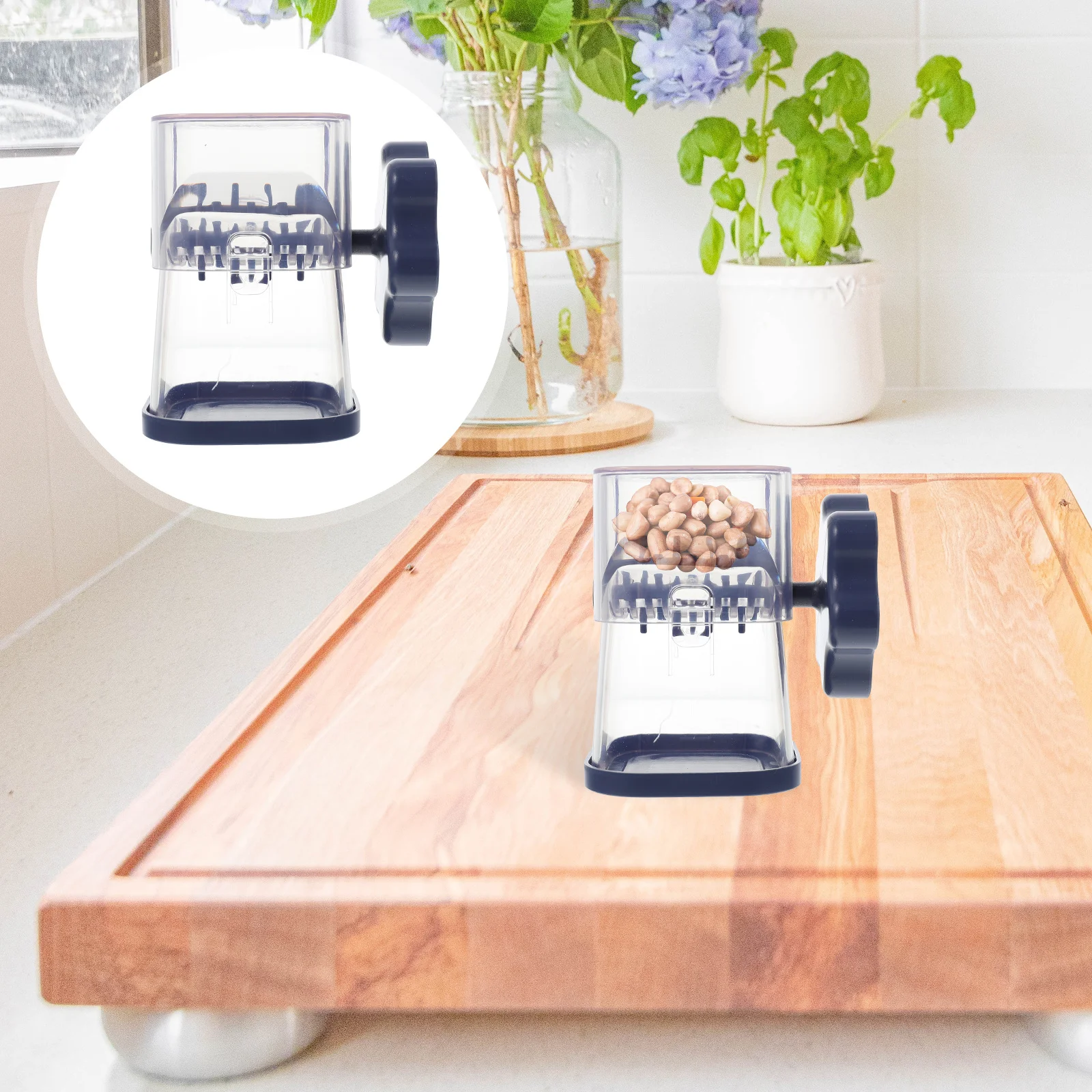 مطحنة بلاستيكية يدوية للشوكولاتة، مفرمة طعام عملية، كسارة جوز المطبخ، صانع رقاقات الجوز والفول السوداني #6