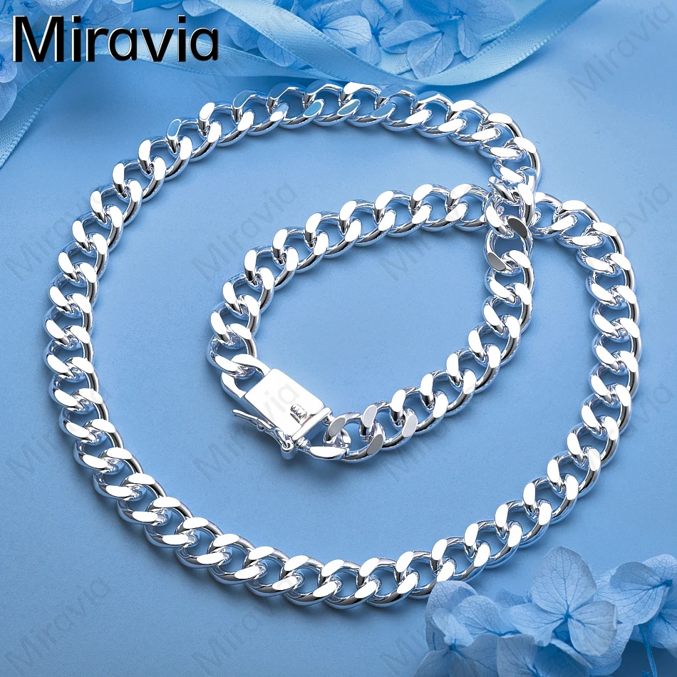 

Miravia 925 Sterling Silver 10mm Side Chain Necklace Women'S European And American Personalized Party Jewelry