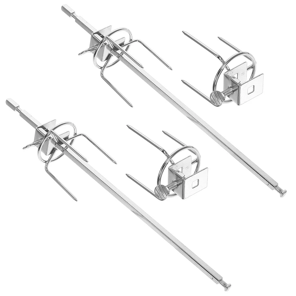 

2Set Stainless Steel Electric Oven Roast Chicken Rack Rotating Turkey Roasting Fork for Bbq Meat Grilling Air Fryer Cooking