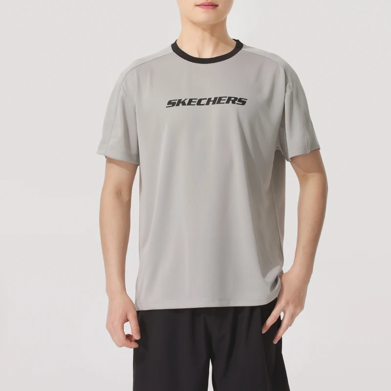 

Мужская и женская трикотажная футболка Skechers с круглым вырезом, свободного кроя, удобная, мягкая, подходит для ежедневных поездок на работу и активного отдыха, с короткими рукавами P225U124-02Vp