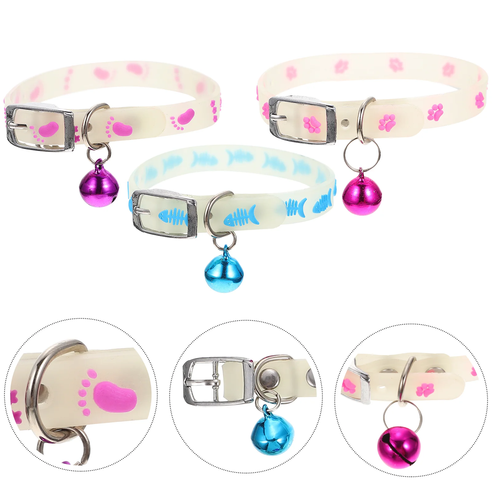 

Light up Dog Collar Fluorescent Pet Kitten Collars Night Newborn Anti-lost Travel Glow Cat and