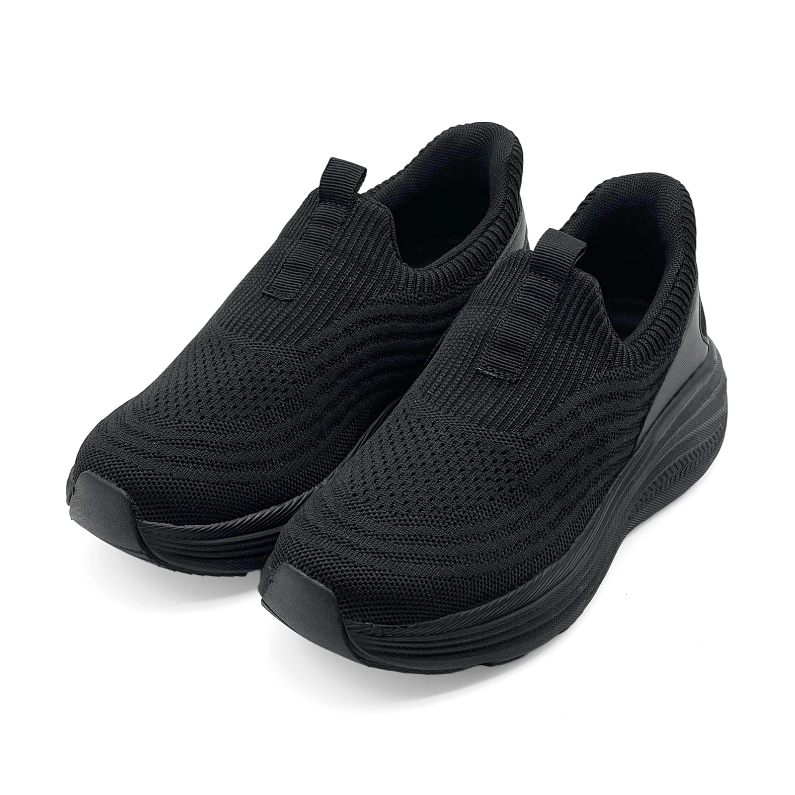 Unisex Slip‑On Sock Sneakers Knit Walking Shoes Thick Cushion Sole Low‑Top Casual Sports Trainers for Men and Women