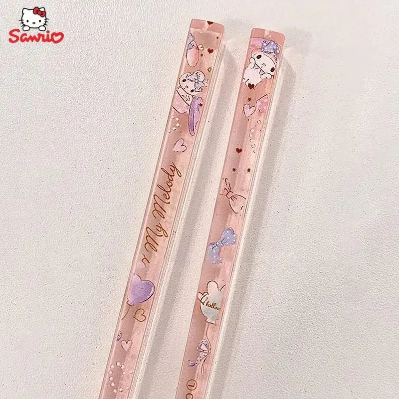 Baguettes en cristal de mélodie de Cinnamoroll originales, dessin animé d'anime, Sanurgente, pas Moldy, Ins, baguettes portables pour dortoir de filles