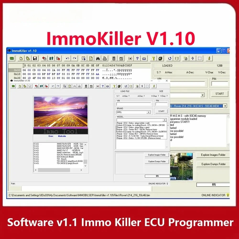 

ImmoKiller V1.10 Новое программное обеспечение IMMO Off v1.1 Immo Killer ECU Programmer Инструмент для ремонта автомобилей Пройдено добродетель иммобилайзера