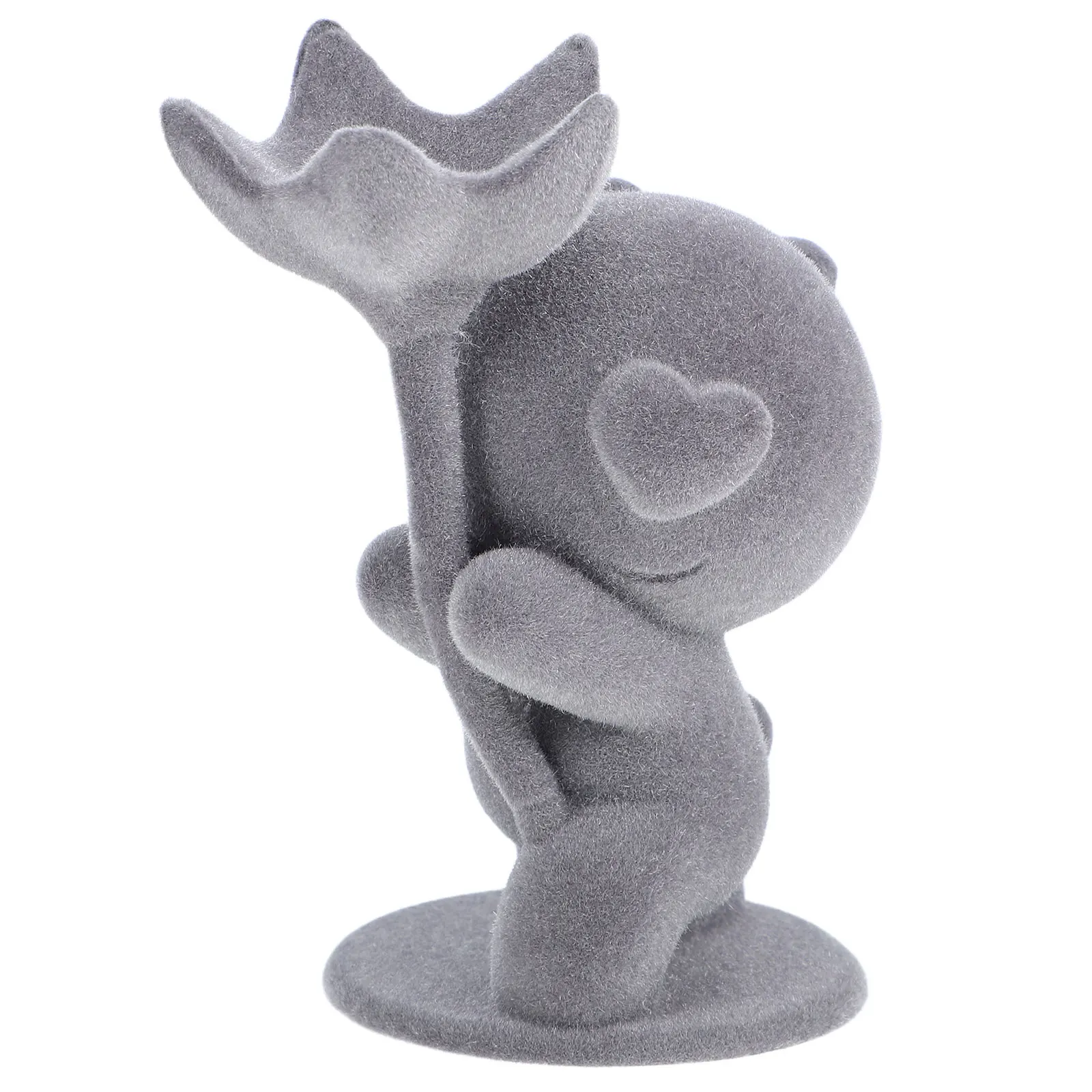 

Flocked Bear Figurine Home Decor Romantic Proposal Valentine Gifts Girlfriend Present Desk Office Living Room Accessories Mantel