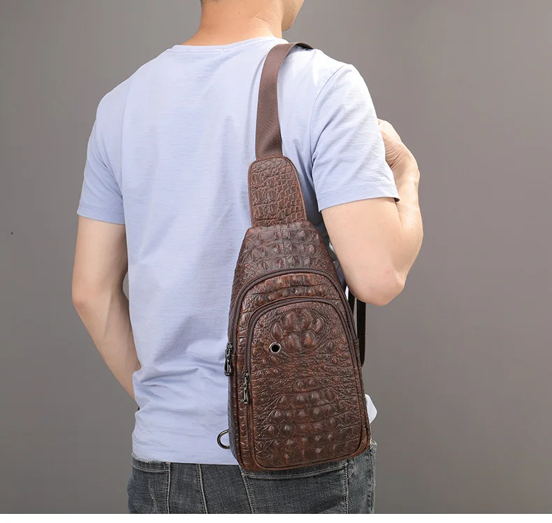 Imagem -06 - Cintura de Couro Genuíno para Homens Bolsa Casual de Ombro Alta Qualidade Design de Marca de Menino Nova Moda 2023