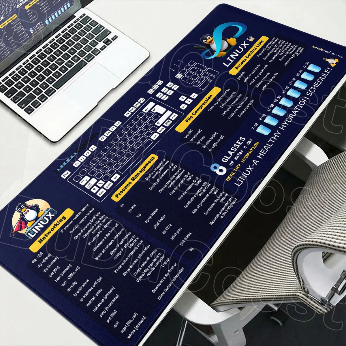 

900x400mm Programmer Office Keyboard Extended Mat Large PC Stitch Edge Durable Table XXL Linux Commands Line Shortcuts Mouse Pad