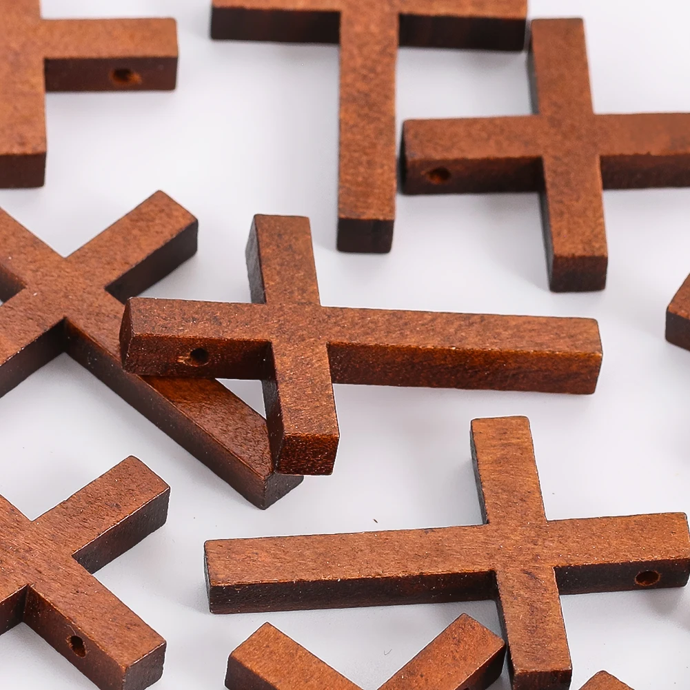 50PCS Holz Vintage Kruzifix Kunsthandwerk Christian Katholischen Taufe Altar Gebete Prop Religiöse Anhänger Hause Hängen Dekor