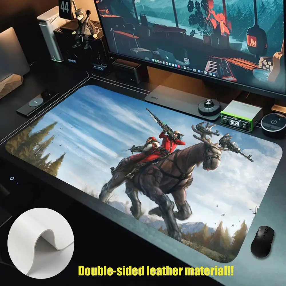 

Reindeer Moose Guns Brave Mouse Pad Leather XXL Keyboard Gamer Mouse Pad Pc Large Non-slip Mouse Desk Mat