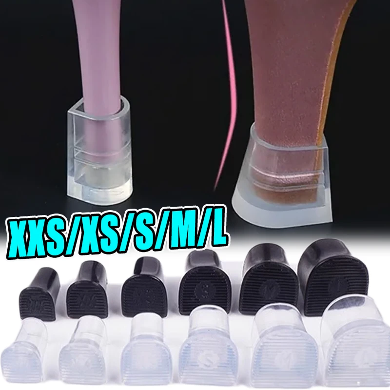 1pair Silicone Heel Protectors Stoppers Latin Stiletto Dancing Covers Antislip High Heeler Bridal Wedding Shoes Accessories