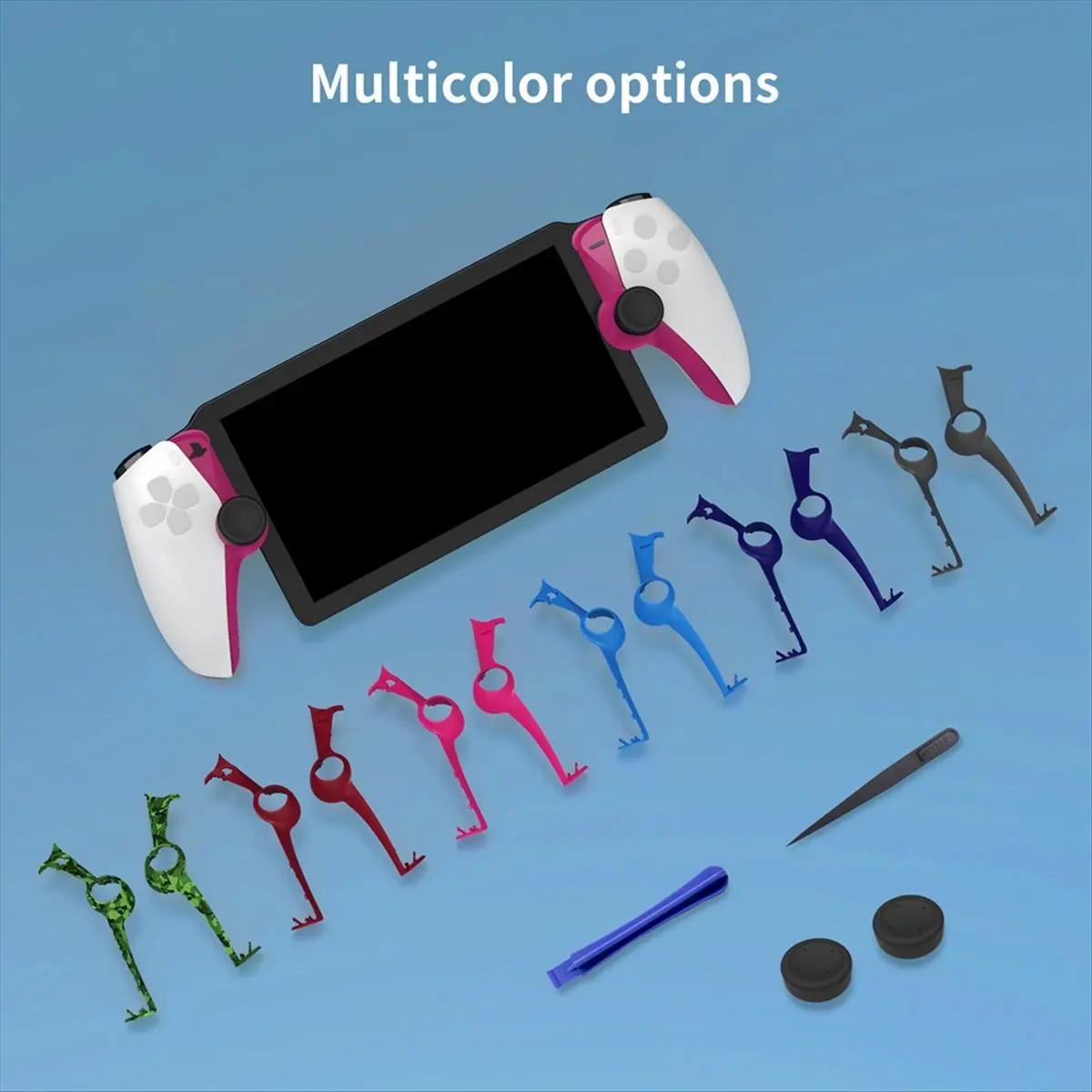 AAAE Handheld Case for Portal Handheld Replaceable Decor Strip Protective Case with 2 Rocker Caps Handheld Accessory,D