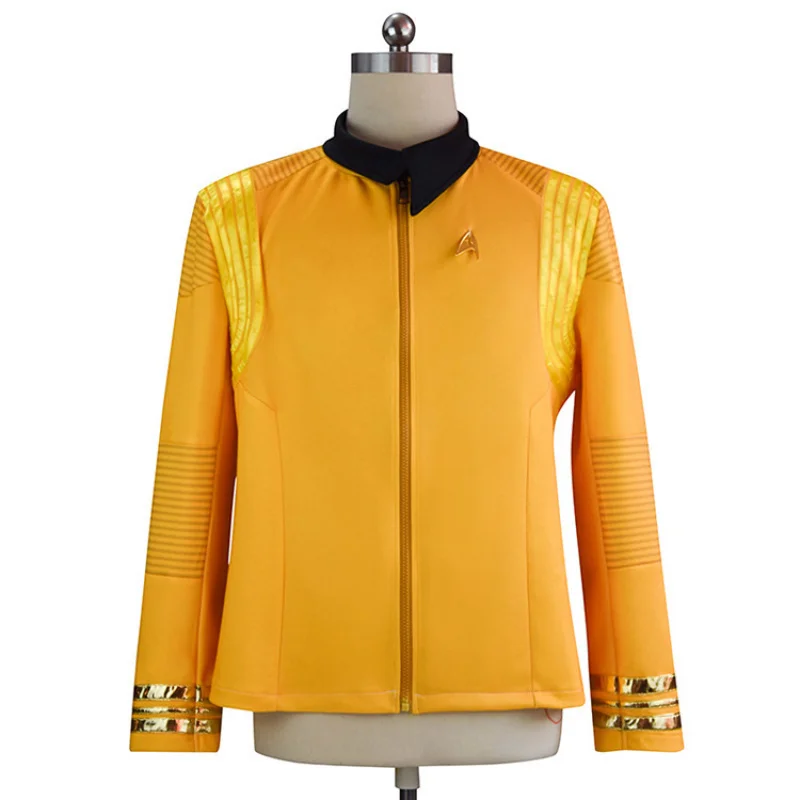 스타 트렉 이상한 새로운 세계 의상 보조 선장 캐릭터 노란색 의상 코스프레 의상 할로윈 의상