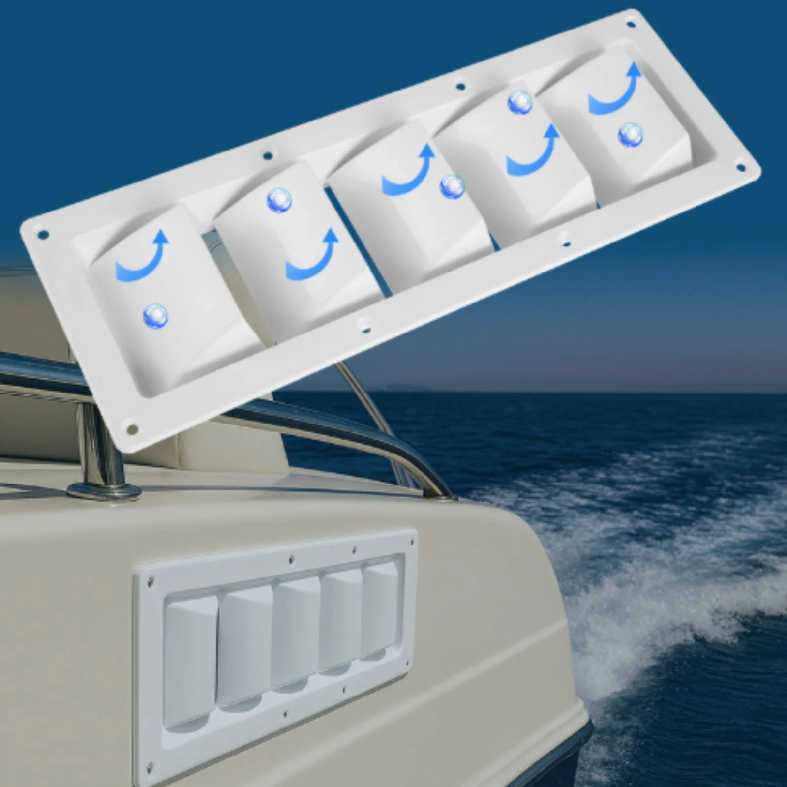 Boat Louvered Vent with Screws Low-Profile Boat Louvered Vent Ventilation Panel Long-Lasting Easy to Install for RV Owners