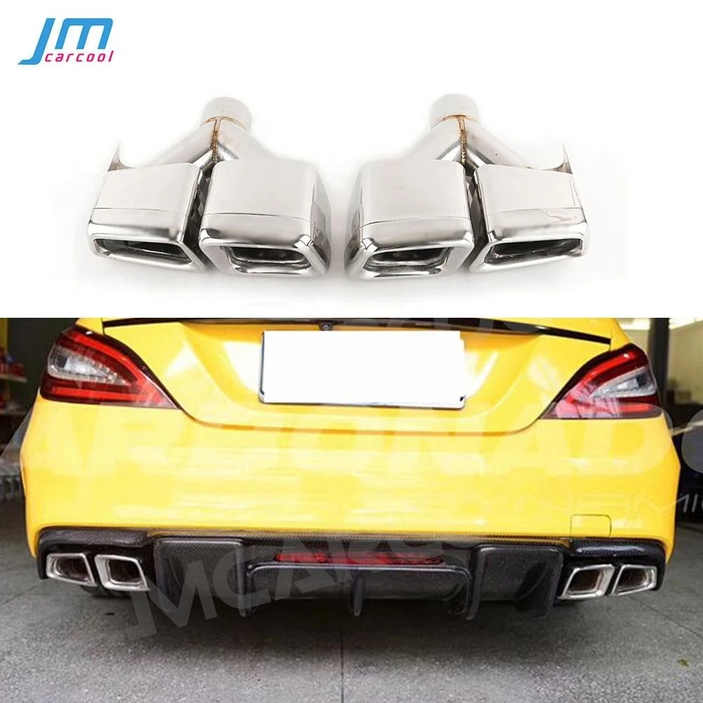

Stainless Steel Rear Bumper Exhaust Tips Muffler Decoration for Benz W212 W205 W204 CLS Class W218 Four Outlet Pipe Tips