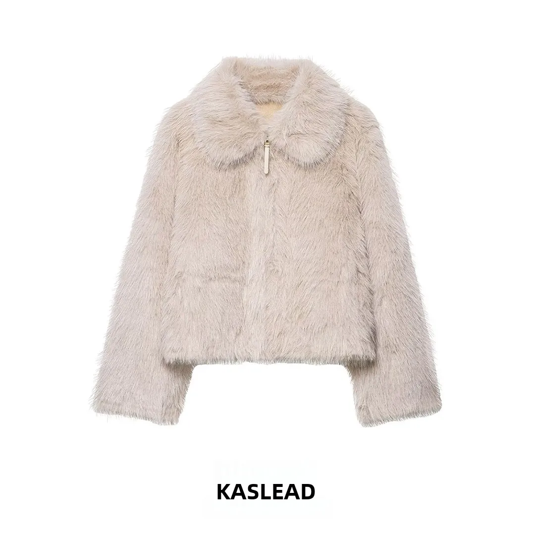 

Faionable Двусторонняя женская верхняя одежда с эффектом искусственного меха Jaet на молнии, длинная све, обычная длина