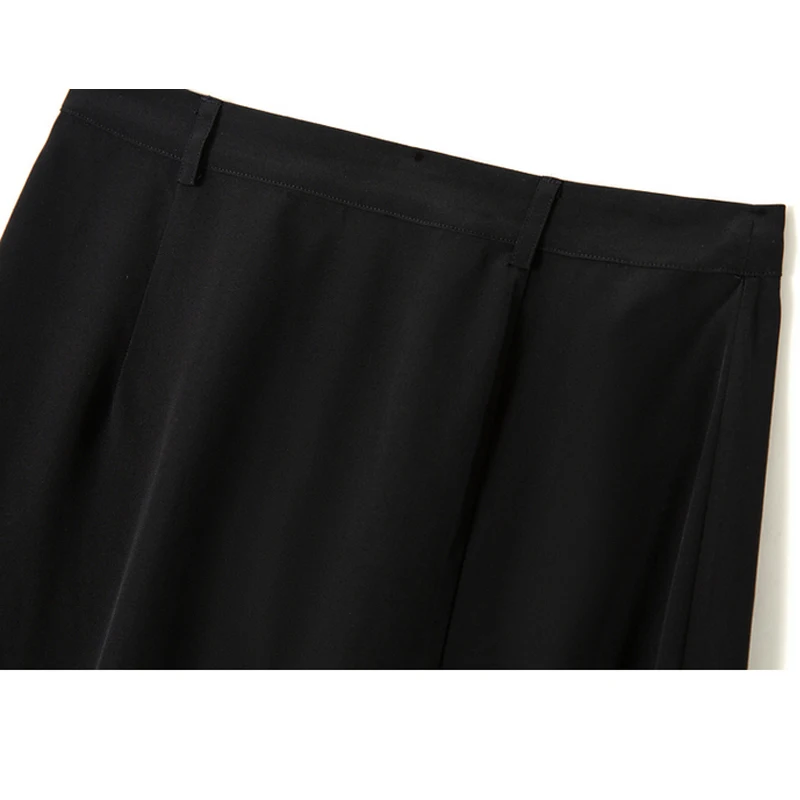 Fengbaoyu 100% Natural Silk Women's Half-Dress Simple and Elegant Mid-Length Dress for Business and Casual Wear Soft Delicate