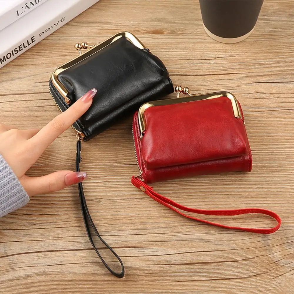 New Hasp Short Wallets PU Leather Large Capacity Coin Purses Card Holder Women Girls