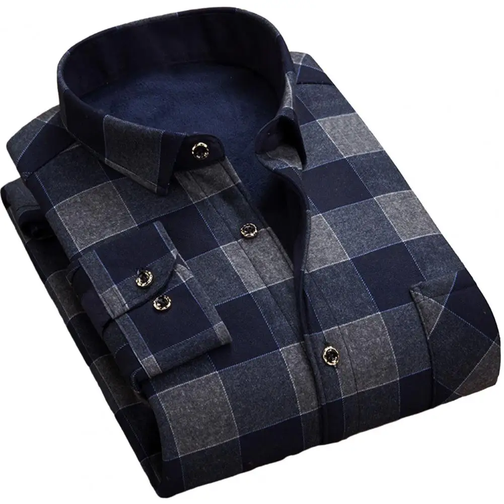 Camicia a quadri da uomo camicia da uomo Casual tascabile camicie a quadri da uomo comode per abbigliamento Casual primaverile autunnale colletto con risvolto abbottonato