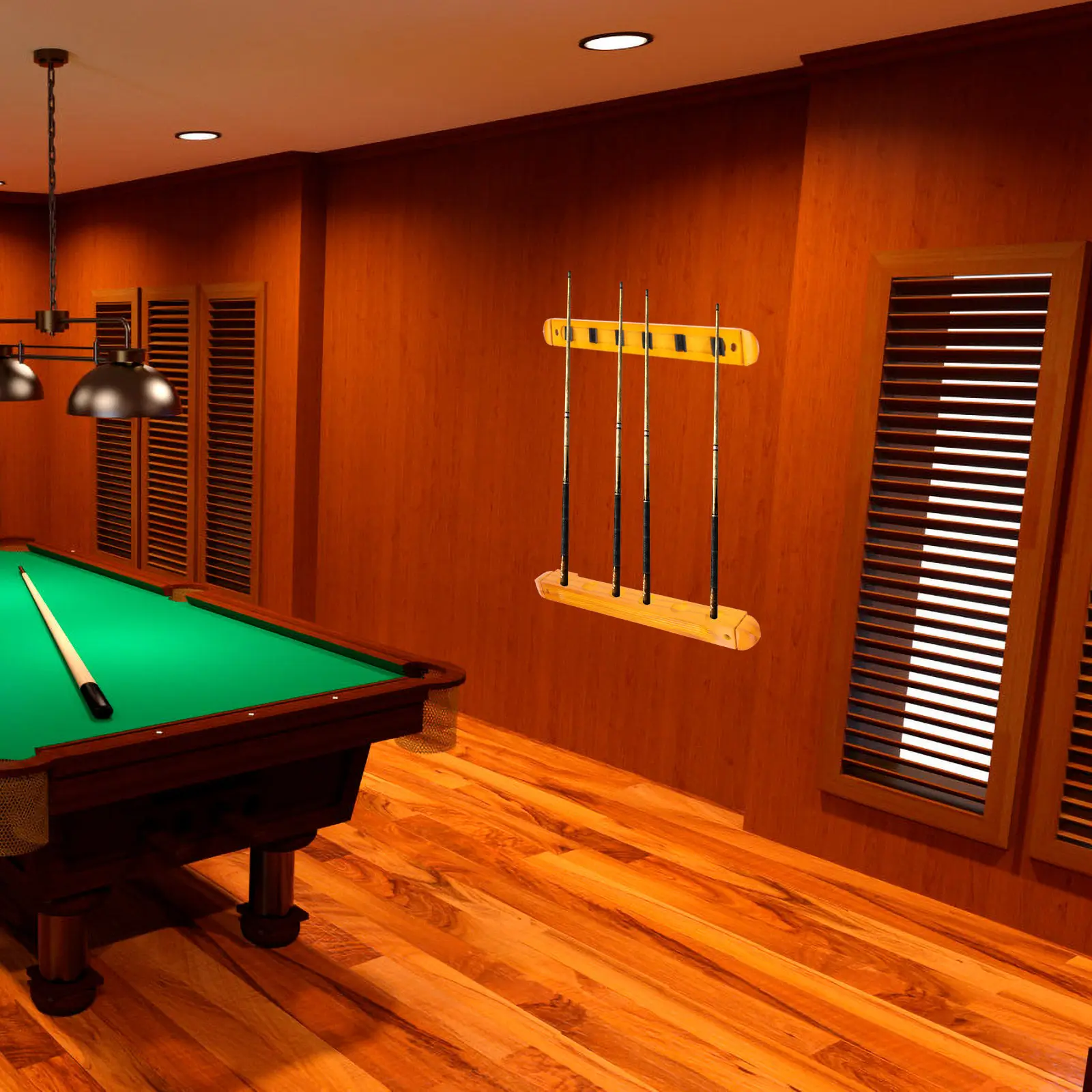 

1Set Wall Mounted Pool Cue Rack Wooden Multi-Hole Billiard Stick Holder Cue Organizer Display Decorative Pole Rack
