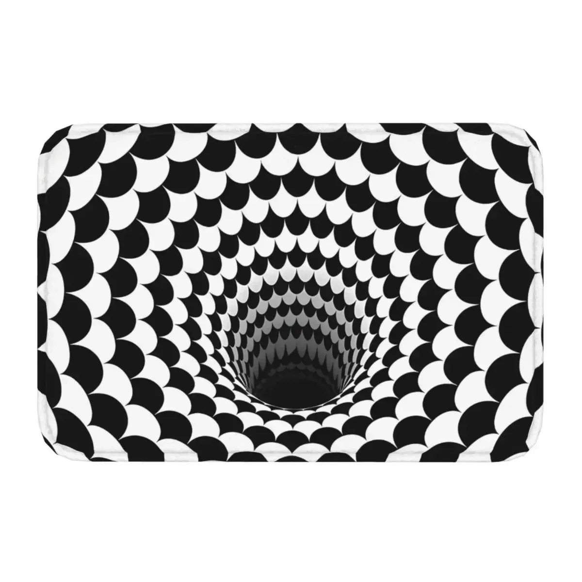 Bedroom Mat Optical Illusion Black Hole Scales Black White Rug Home Doormat Living Room Carpet Decor